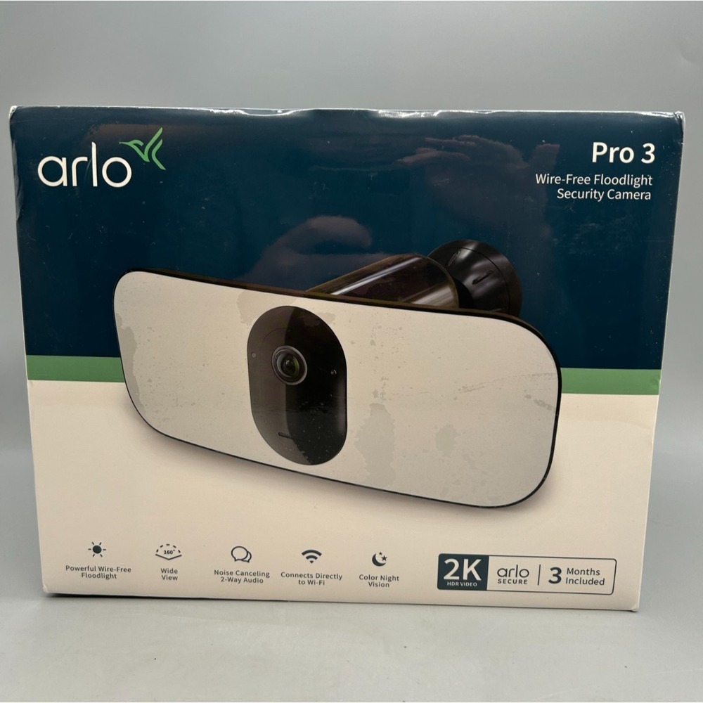Arlo Pro 3 Wire Free Floodlight Security Camera FB1001B-100NAS - Sealed